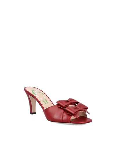 Valentino Bowow Leather Stiletto Mule Sandals