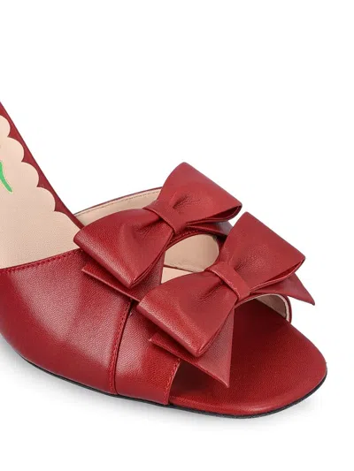Valentino Bowow Leather Stiletto Mule Sandals