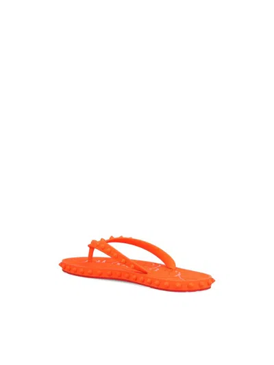 Christian Louboutin Loubi Donna Spike Red Sole Flip Flops