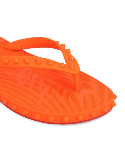 Christian Louboutin Loubi Donna Spike Red Sole Flip Flops