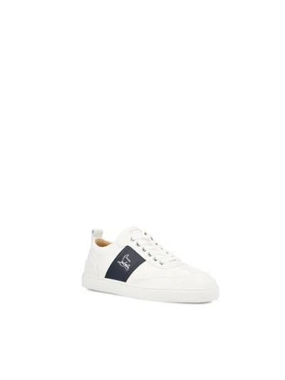 Christian Louboutin Retero Leather And Canvas Sneakers