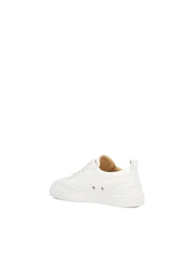 Christian Louboutin Retero Leather And Canvas Sneakers