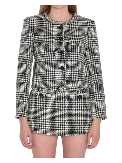 Self-portrait Houndstooth Wool Blend Jacket