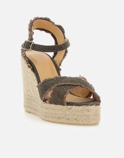Castaã±er Criss-cross Jute Wedge Platform Espadrilles In Orange