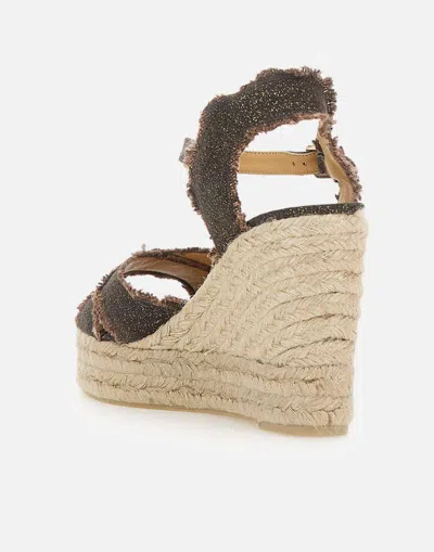 Castaã±er Criss-cross Jute Wedge Platform Espadrilles In Orange