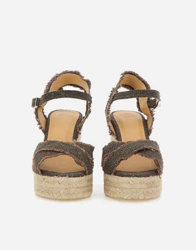 Castaã±er Criss-cross Jute Wedge Platform Espadrilles In Orange