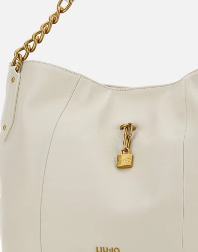 Liu •jo Liu Jo Magena Vegan Leather Cream Shoulder Bag