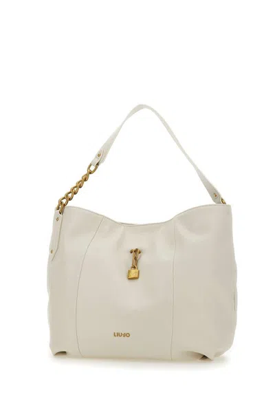 Liu •jo Liu Jo Magena Vegan Leather Cream Shoulder Bag