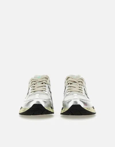 Premiata Mase Sneakers In White Leather And Fabric