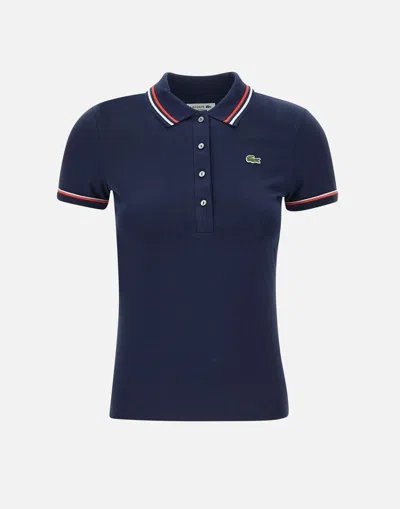 Lacoste Stretch Cotton Polo In Blue