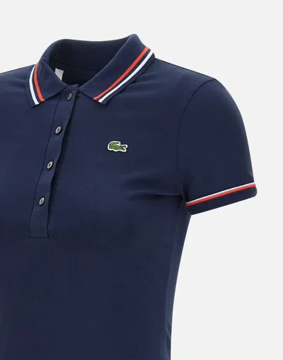 Lacoste Stretch Cotton Polo In Blue