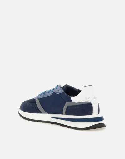 Philippe Model Panelled Crest-motif Sneakers In Blue