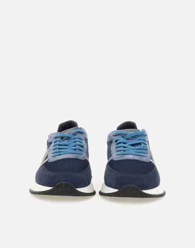Philippe Model Panelled Crest-motif Sneakers In Blue