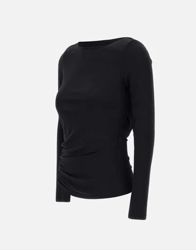 Elisabetta Franchi Daily Viscose Sweater With Open Back In Blue