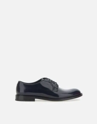 Doucal's Derby Lace-ups In Dark Brown Leather