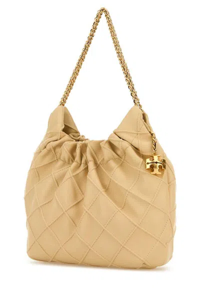 Tory Burch Beige Leather Mini Fleming Handbag