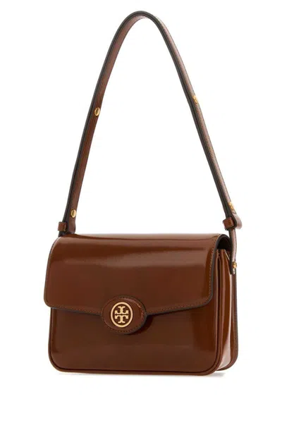 Tory Burch Caramel Leather Robinson Shoulder Bag