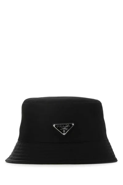 Prada Re-nylon Shearling-lined Bucket Hat In Black