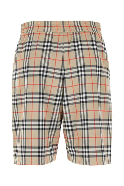 Burberry Men Embroidered Polyester Bermuda Shorts