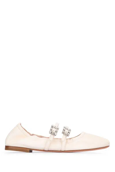 Roger Vivier Women Mini Strap Strass Soft Ballerina In Neutral