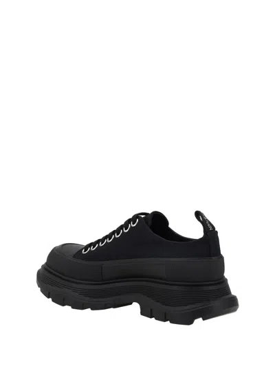 Alexander Mcqueen Black Canvas Tread Slick Platform Low Sneakers