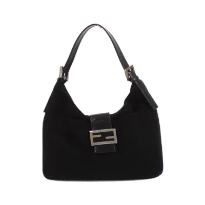 Pre-owned Fendi Black Felt Shoulder Bag ()