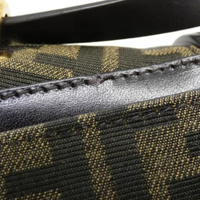 Pre-owned Fendi Gold Canvas Leather Shoulder Bag ()