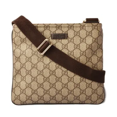 Pre-owned Gucci Beige Brown Gg Supreme Coated Canvas Messenger Bag Shoulder Bag ()