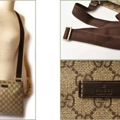 Pre-owned Gucci Beige Brown Gg Supreme Coated Canvas Messenger Bag Shoulder Bag ()