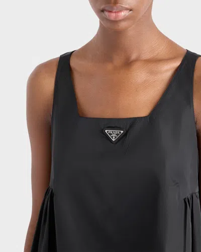 Prada Pouch Re-nylon Mini Dress In Black