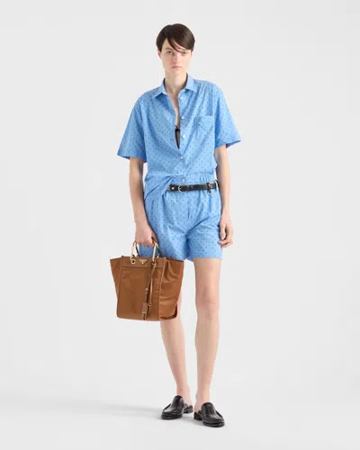 Prada Floral Eyelet Button Down Shirt