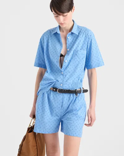 Prada Floral Eyelet Button Down Shirt