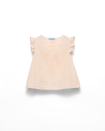 Prada Eyelet Lace Top In Orange