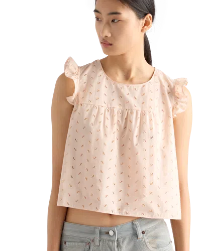 Prada Eyelet Lace Top In Orange