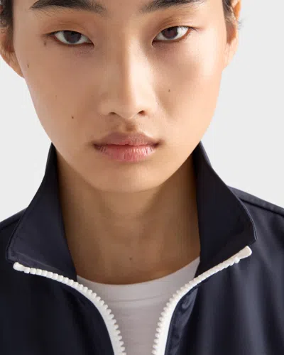 Prada Womens Blue Re Nylon Logo-embellished Woven Blouson Jacket