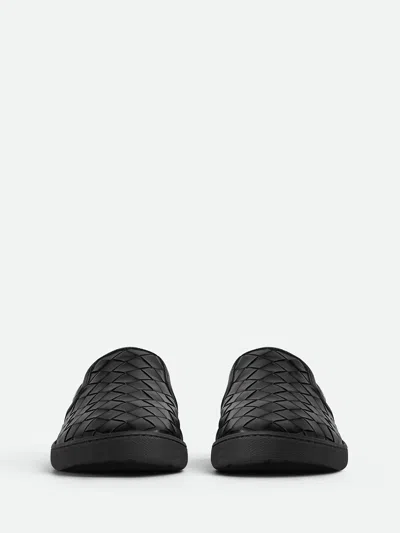 Bottega Veneta Black Calf Leather Sawyer Slip On Sneaker In Black