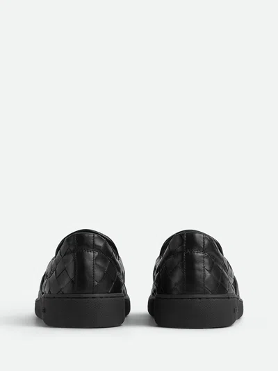 Bottega Veneta Black Calf Leather Sawyer Slip On Sneaker In Black