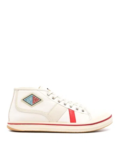 Bottega Veneta Eliot Mid-top Canvas Sneakers In White