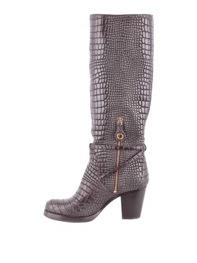 Car Shoe Botas - Marrón In Animal Print