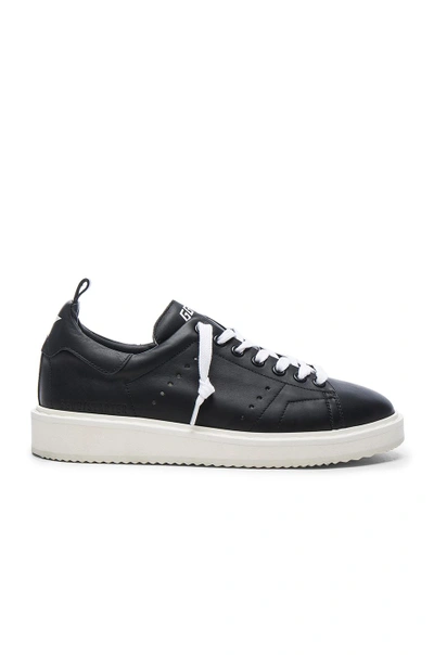 Shop Golden Goose Leather Starter Sneakers In Black & White