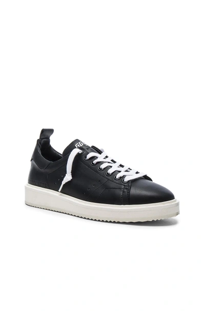 Shop Golden Goose Leather Starter Sneakers In Black & White