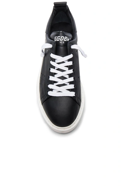 Shop Golden Goose Leather Starter Sneakers In Black & White