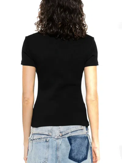 Off-white Off White Slim Fit Ribbed T Shirt For In Black