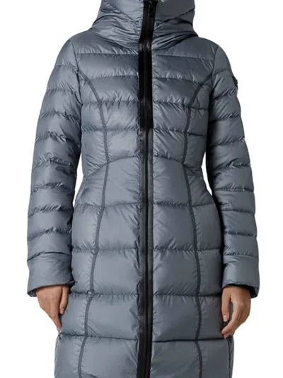 Peuterey Woman Puffer Dark Green Size 6 Polyester In Gray