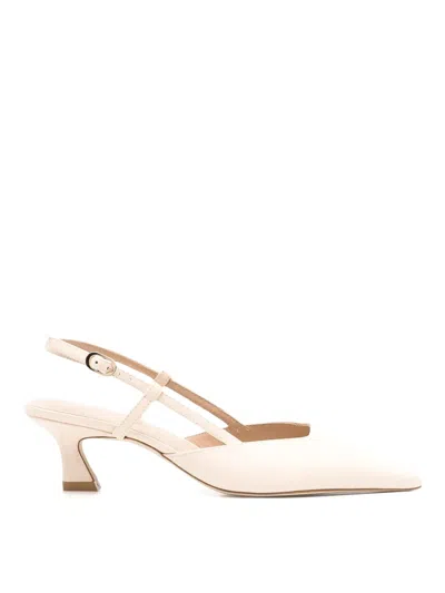 Stuart Weitzman Vinnie Leather Kitten Slingback Pumps