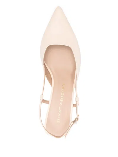 Stuart Weitzman Vinnie Leather Kitten Slingback Pumps