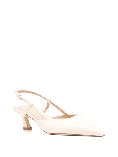 Stuart Weitzman Vinnie Leather Kitten Slingback Pumps
