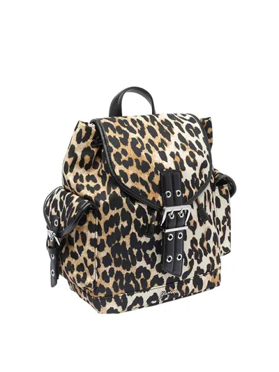Ganni Women Animalier Print Nano Backpack In Animal Print