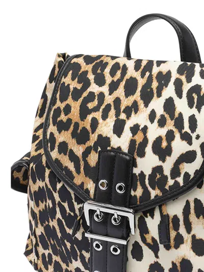 Ganni Women Animalier Print Nano Backpack In Animal Print