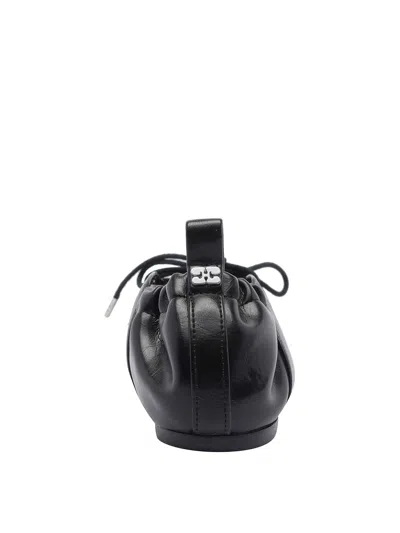 Ganni Lace Up Ballerina | In Black